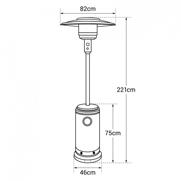 Parasol chauffant à gaz