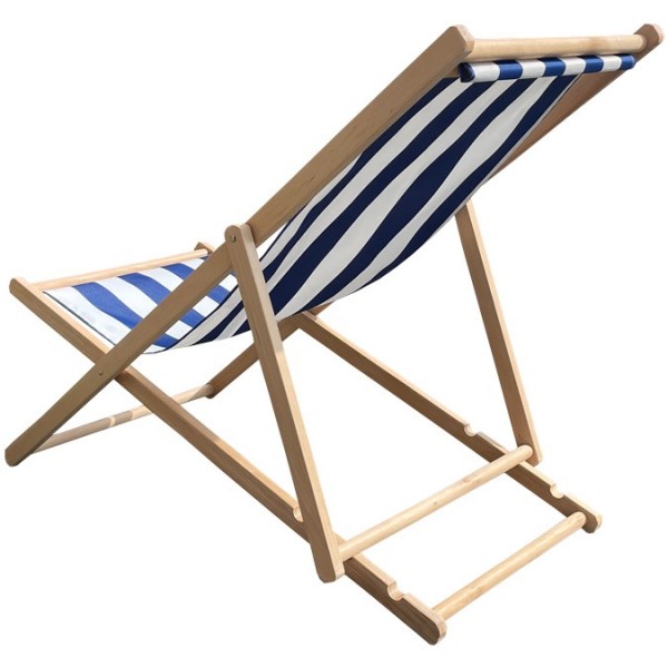 Chaise longue rayée (transat de plage)