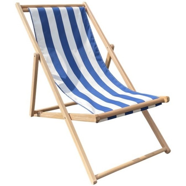 Chaise longue rayée (transat de plage)